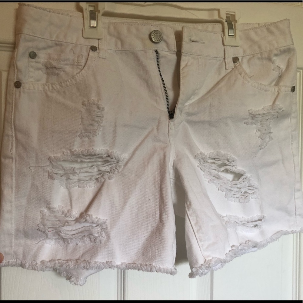 White Boyfriend Jean shorts